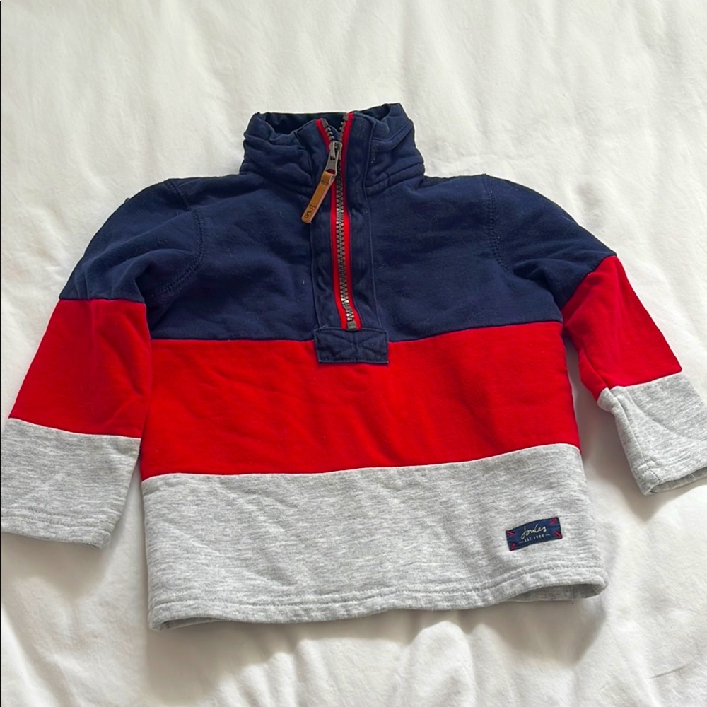 Joules colorblock Kids Pullover - Navy, Red, and Gray